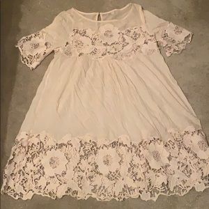 Anthropologie babydoll dress with lace detail